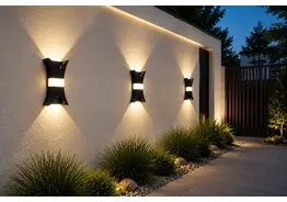 4 x LED Buiten Wandlamp – 17W – 4200K Neutraal Wit - Zwart – IP54 – VIPER – kavel bij Desvo Veilingen, BE