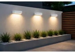 6 x LED Buiten Wandlamp – 9W – 4200K Neutraal Wit - Wit – IP65 – ANDIZ – kavel bij Desvo Veilingen, Be