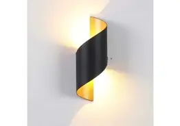 4 x LED Wandlamp – 6W – 3500K Neutraal Wit – IP54 – Zwart/Goud – SW-34 – kavel bij Desvo Veilingen, Be