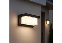 4 x LED Wandlamp – 12W – 3500K Neutraal Wit – IP54 – Zwart – SAW-02 – kavel bij Desvo Veilingen, Be