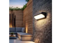 4 x LED Wandlamp – 12W – 3500K Neutraal Wit – IP54 – Zwart – SAW-05 – kavel bij Desvo Veilingen, Be