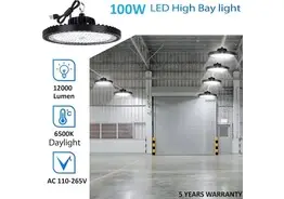 10 x LED Highbay UFO PRO 100W – Instelbaar 60% / 80% / 100% – 6500K – WEB-100 – kavel bij Desvo Veilingen