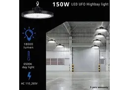 5 x LED Highbay UFO PRO 150W – Instelbaar 60% / 80% / 100% – 6500K – WEB-150 – kavel bij Desvo Veilingen