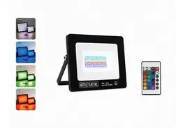 10 x RGB LED Floodlight 20W - Zwart – IP65 – REMIX-20 – kavel bij Desvo Veilingen