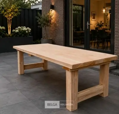 Tafel, afm 300x92cm x 78cm hoog – kavel bij Belga Veilingen, Lummen