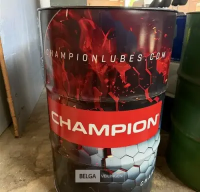 Olieton 200 L (1x) zwart-rood – kavel bij Belga Veilingen, Zonhoven