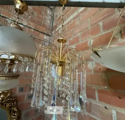 Vintage kristallen hanglamp – kavel bij Belga Veilingen, Zonhoven