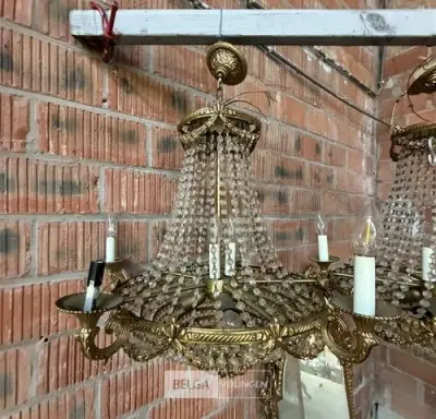 Vintage kristallen luster – kavel bij Belga Veilingen, Zonhoven