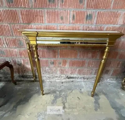 Vintage consoletafel met spiegelglas – kavel bij Belga Veilingen, Zonhoven