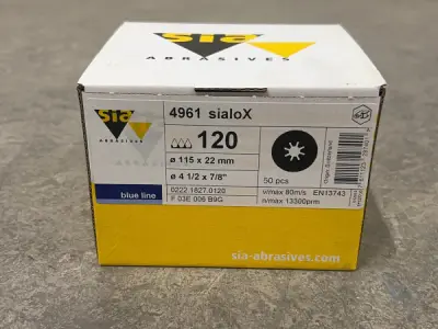 4x Sia schuurschijf P120 ø115mm Sialox 50-pack – kavel bij XL Auctions