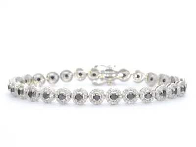 Witgouden armband met diamanten en briljanten 5.80 carat – kavel bij Onlineveilingmeester