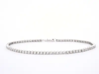 Witgouden tennis armband met natuurlijke diamanten – kavel bij Onlineveilingmeester