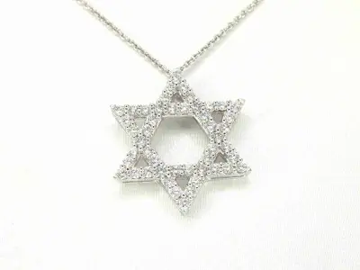Witgouden davidster hanger met diamanten (excl. ketting) – kavel bij Onlineveilingmeester
