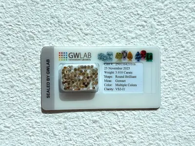 Diamant - 3.01 carat parcel natuurlijke fancy colour briljant geslepen diamanten (gecertificeerd) – kavel bij Onlineveilingmeester