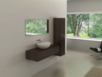 Badkamermeubel, Vonato, Luxury 110, donker hout – kavel bij Onlineveilingmeester