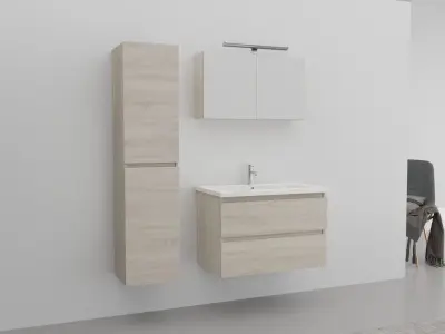Badkamermeubel Vonato, Modular 80, licht hout – kavel bij Onlineveilingmeester