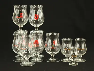Lot van 10 Duvel Bierglazen – Diverse Uitvoeringen – Verzamelaarsglazen – kavel bij De Kringwinkel, Antwerpen