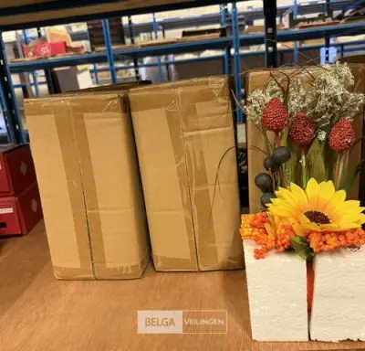 Lot van 7x kunststof bloemensetje – kavel bij Belga Veilingen