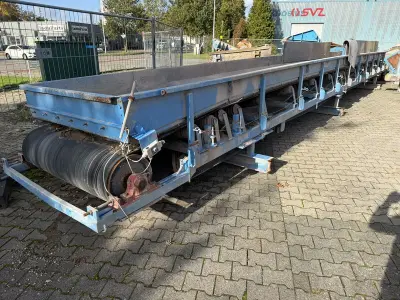 Industriële rubber transportband / bandtransporteur, Kleemann Reiner, blauw/zwart, gedemonteerd – kavel bij Onlineveilingmeester, Hoogeveen