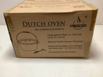 Dutch oven pan, 6,8 liter, El Fuego, Ay0463, zwart – kavel bij Onlineveilingmeester, Zutphen