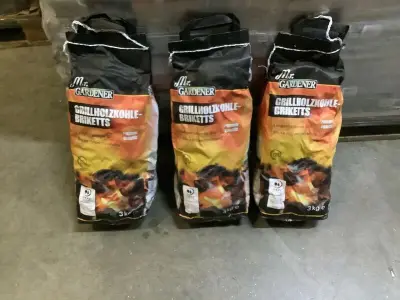 Ca. 204x Zakken briketten, zakken van 3 kilo, Mr. Gardener, Mr. Gardener – kavel bij Onlineveilingmeester, Zutphen