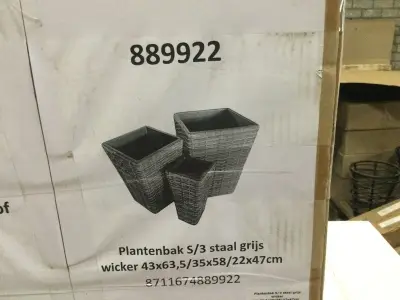 Set van 3 Plantenbakken, 889922, grijs – kavel bij Onlineveilingmeester, Zutphen