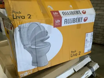 Toiletpot met jachtbak in porselein, AL, Pack Liva 2, wit – kavel bij Onlineveilingmeester, Zutphen