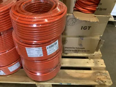 4x Rollen met gasslang, Gimeg, oranje – kavel bij Onlineveilingmeester, Zutphen