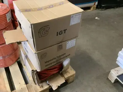 3x Rollen met gasslang, Gimeg, oranje – kavel bij Onlineveilingmeester, Zutphen