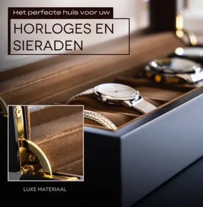 3x Horloge opbergdozen, mahonie – kavel bij Onlineveilingmeester, Zutphen