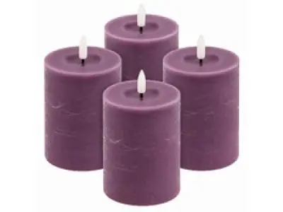 LED kaarsen - Echte Wax - 10 cm - Paars – 4 stuks - Afstands – kavel bij XL Auctions