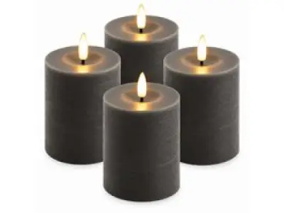 LED kaarsen - Echte Wax - 10 cm - Grijs - Afstandsbedining – kavel bij XL Auctions