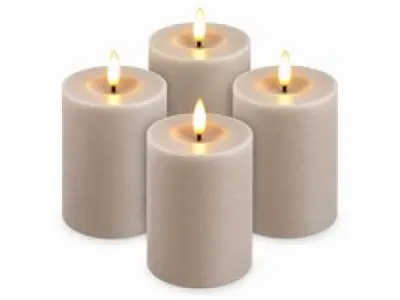 LED kaarsen - Echte Wax - 10 cm - taupe – Afstandsb – kavel bij XL Auctions