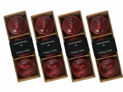 4x Countryfield Drijfkaars Bollie 5cm Set van 3 Rood – kavel bij XL Auctions