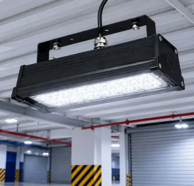6 x LED Industriële Hanglamp 50W – 6400K Koud Wit - Zwart – IP20 – PYRAMID-50 – kavel bij Belga Veilingen