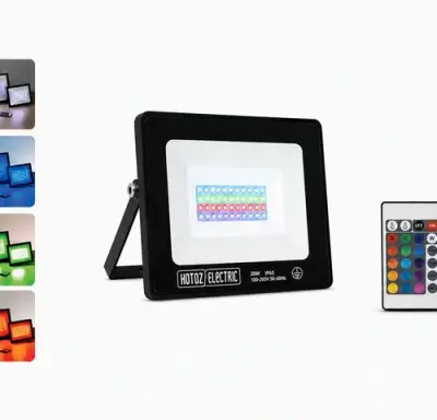 4 x RGB LED Floodlight 20W - Zwart – IP65 – REMIX-20 – kavel bij Belga Veilingen