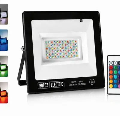 4 x RGB LED Floodlight 100W - Zwart – IP65 – REMIX-100 – kavel bij Belga Veilingen