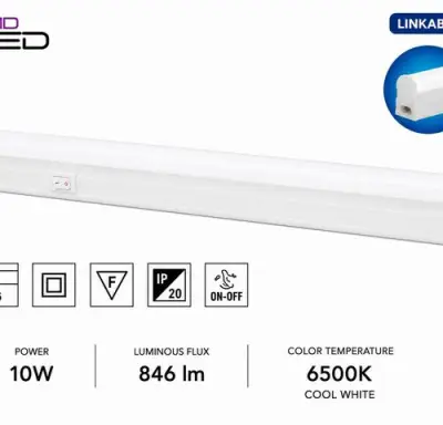 10 x LED Onderbouw Lamp 10W – 6400K Koud Wit - Wit – 90cm – IP20 – SIGMA-10 – kavel bij Belga Veilingen