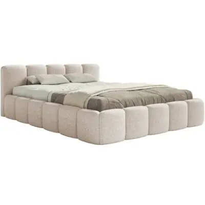 Selsey - Gestoffeerd Bed Cloudy Low - Lichtbeige 140x200 – kavel bij GSD Auctions, Zoeterwoude