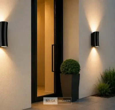 4 x Buiten Wandlamp Up & Down – GU10 – Zwart – IP44 – SAFARI – kavel bij Belga Veilingen