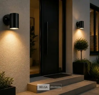 4 x Buiten Wandlamp GU10 – Zwart – IP44 – MANOLYA-1 – kavel bij Belga Veilingen