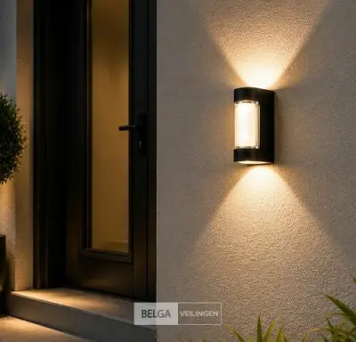 4 x LED Buiten Wandlamp – 6W – 4200K Neutraal Wit - Zwart – IP65 – VECTOR-6 – kavel bij Belga Veilingen