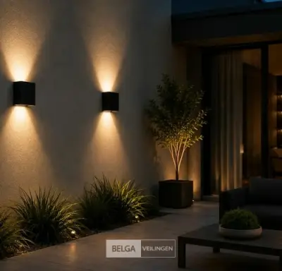 6 x LED Buiten Wandlamp – 4W – 4200K Neutraal Wit - Zwart – IP65 – SEKOYA – kavel bij Belga Veilingen