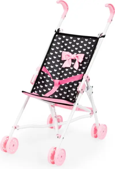 Bayer Design - Poppenbuggy in zwart, wit/roze – kavel bij GSD Auctions, Zoeterwoude