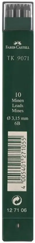 Faber-Castell potloodstiftjes - 3,15mm - 6B - 10 stuks – kavel bij GSD Auctions, Zoeterwoude