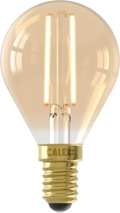 Calex Filament LED Lamp - E14 - P45 Lichtbron Goud - 3.5W – kavel bij GSD Auctions, Zoeterwoude