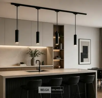 4 x LED Hangspot voor Magnetische Rail – 48V – 20W – 4200K Neutraal Wit – kavel bij Belga Veilingen
