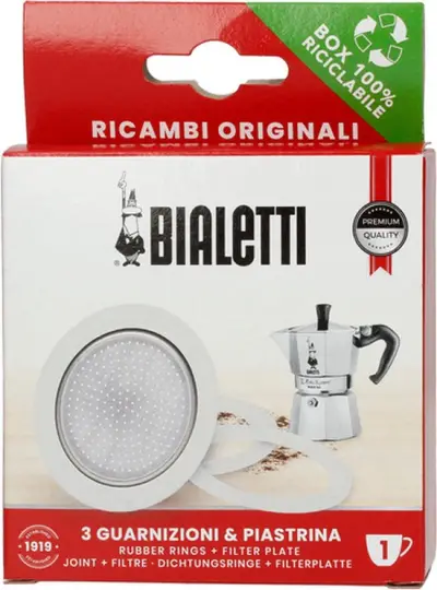 Bialetti Moka Aluminium Filterplaatje + 3 Rubber Ringen – kavel bij GSD Auctions, Zoeterwoude