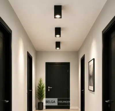 10 x Opbouw Spot Armatuur – GU10 – Zwart – IP20 – FREZYA-S – kavel bij Belga Veilingen