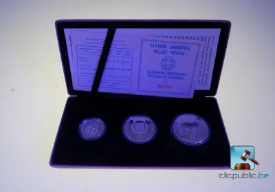 Set van 3 zilveren munten uit Griekenland, 1982 (met certificaat) – kavel bij Clicpublic, Nivelles